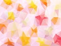 Vector irregular polygon background with a triangle pattern in sweet pink, red, yellow and orange color