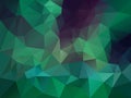 Vector irregular polygon background with a triangle pattern in vibrant emerald green and blue color Royalty Free Stock Photo