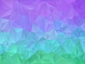 Vector irregular polygon background with a triangle pattern in vibrant neon green, blue, purple color