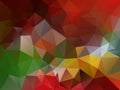 Vector irregular polygon background with a triangle pattern in vibrant red, green, yellow and orange color Royalty Free Stock Photo