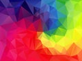 Vector irregular polygon background with a triangular pattern in full color spectrum rainbow