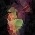 Vector irregular polygon square background - triangle low poly pattern - color black orange yellow purple burgundy red Royalty Free Stock Photo