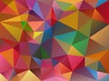 Vector irregular polygon variegated background with a triangle pattern in full color spectrum Royalty Free Stock Photo