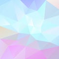Vector irregular polygonal background - triangle low poly pattern - cute light pastel holographic color spectrum - blue, Royalty Free Stock Photo
