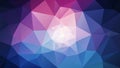 Vector irregular polygonal background - triangle low poly pattern - galaxy blue pink purple color