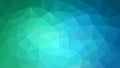 Vector irregular polygonal background - triangle low poly pattern - green, cyan and blue color gradient Royalty Free Stock Photo