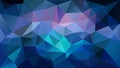 Vector irregular polygonal background - triangle low poly pattern - neon blue cyan purple violet color Royalty Free Stock Photo