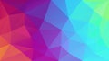 Vector irregular polygonal background - triangle low poly pattern - neon full color spectrum rainbow - holographic gradie Royalty Free Stock Photo