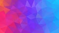 Vector irregular polygonal background - triangle low poly pattern - neon holographic rainbow full color gradient - orange Royalty Free Stock Photo