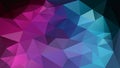 Vector irregular polygonal background - triangle low poly pattern - neon pink magenta purple violet blue cyan color Royalty Free Stock Photo