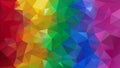 Vector irregular polygonal background - triangle low poly pattern - rainbow full color spectrum vertical striped