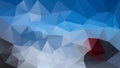 Vector irregular polygonal background - triangle low poly pattern - vibrant sky blue, burgundy red and light and dark gra Royalty Free Stock Photo