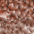 Vector irregular polygonal square background - triangle low poly pattern - copper rose gold brown orange color with