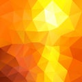 Vector irregular polygonal square background - triangle low poly pattern - hot red, orange and yellow color Royalty Free Stock Photo