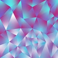 Vector irregular polygonal square background - triangle low poly pattern - pink magenta blue green cyan purple holographi Royalty Free Stock Photo