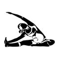 Vector silhouette illustration of yoga pose for pregnant. International yoga day