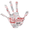 Vector islam, prophet, mosque hand print stamp