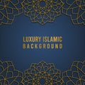 Vector islamic luxury ornamental mandala design background in gold color. Invitation template with mandala ornament - Vector illus