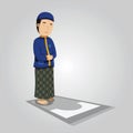 Vector Islamic Prayers, religion man Royalty Free Stock Photo