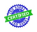 ISO 50001 CERTIFIED Bicolor Rosette Grunge Seal