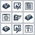 Vector isolated applications icons set Royalty Free Stock Photo