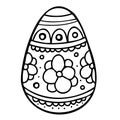 Vector isolated illustration of lined silhouette of ornamental easter egg Royalty Free Stock Photo