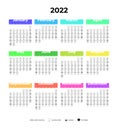 Vector isolated black and white and multicolored calendar for 2022 with alcohol drinking tracker