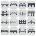 Vector isolated bridges icons set