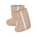 Vector isolated cartoon illustration of pair of winter felt boots.