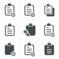 Vector isolated clipboard, list icons set