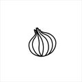 Vector isolated colorless black line onion