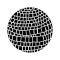 vector isolated disco ball black silhouette shape object Royalty Free Stock Photo