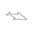 Vector isolated dolphin outline Royalty Free Stock Photo