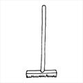 Vector isolated doodle element, cleaning mop, clean, coloring book