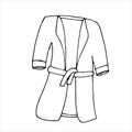 Vector isolated doodle element, home dressing gown, coloring book