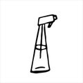 Vector isolated doodle element, window cleaner, spray, cleaning, coloring book