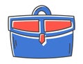Vector isolated doodle icon of working man briefcase for documents.