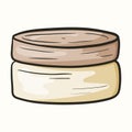 Vector isolated doodle illustration of cream jar with lid. Royalty Free Stock Photo