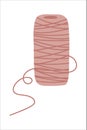 Vector isolated element. A ball of thread. Knitting. Garden accessories. Color image on a white background. The print is used for Royalty Free Stock Photo