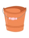 Vector isolated element. Bucket. Garden tools. Gardening. Springtime. Color image on a white background. The print is used for