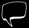 Vector isolated element empty speech bubble drawn by hand in comic style rectangular bubble with white line on black background Royalty Free Stock Photo