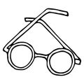 Vector isolated element, round-rimmed glasses. Hand drawn doodle Royalty Free Stock Photo