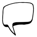 Vector isolated element speech bubble drawn by hand in the style of a comic book with a black line on a white background with a Royalty Free Stock Photo