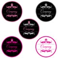 Vector Isolated Femenine, Elegant, Luxury, Fashion Logo Badges.