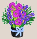 Vector isolated floral balloon bouquet. Bright cute illustration.