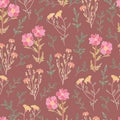 Vector isolated floral seamless repeat pattern background Royalty Free Stock Photo