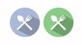 Vector Isolated Food Take Away Sign or Icon Set with a knife and a fork Royalty Free Stock Photo