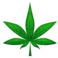 Glass marijuana leaf