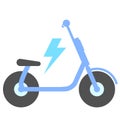 Vector isolated icon of an electric quad bike on a white background. Illustration of a super modern two-wheeled transport. Royalty Free Stock Photo