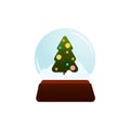 Vector isolated icon of snow globe in flat design